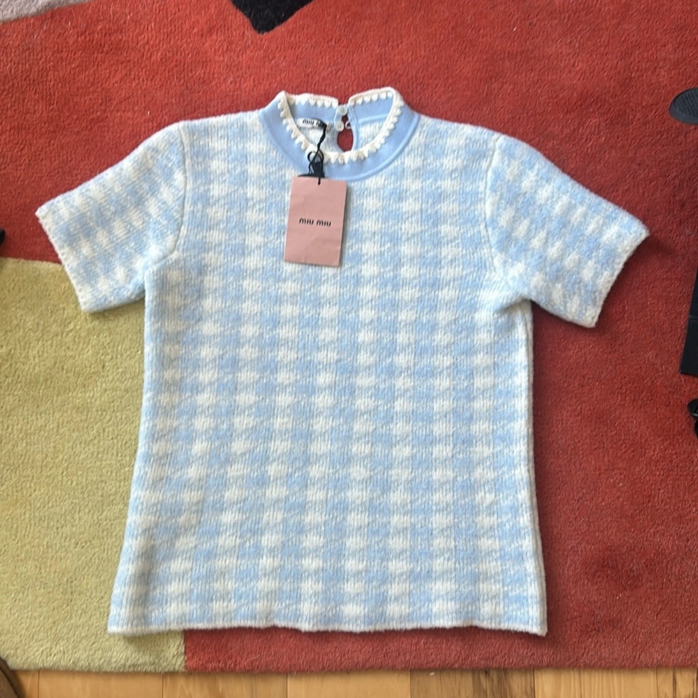 Miu Miu short sleeve sweater, 40